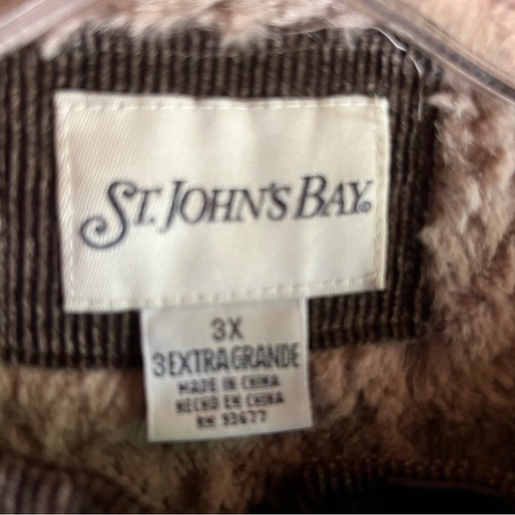St. John’s Bay Brown Corduroy Coat with Faux Fur Lining – Size 3X - Picture 2 of 7